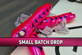 Flamingo Fury Peanut detail shot with Small Batch Drop badge