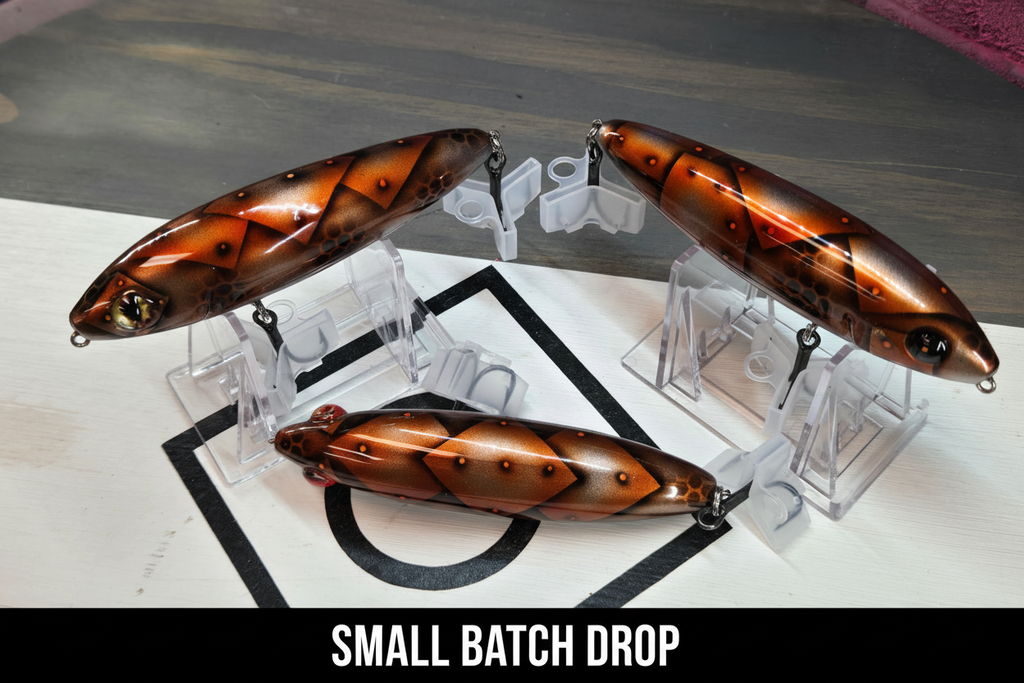 Walking Stick Battle Plated Copper overhead shot with Small Batch Drop banner