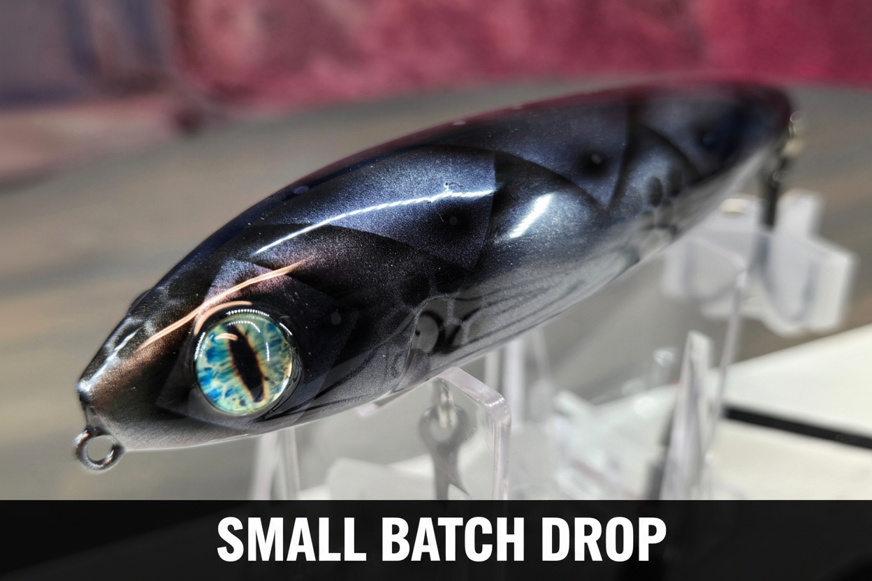 Walking Stick Battle Plated Raven close-up with Small Batch Drop banner