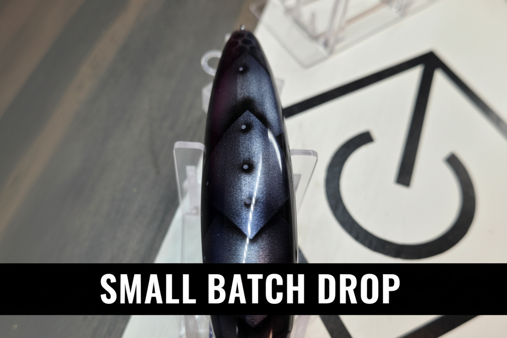 Walking Stick Battle Plated Raven top view with Small Batch Drop banner