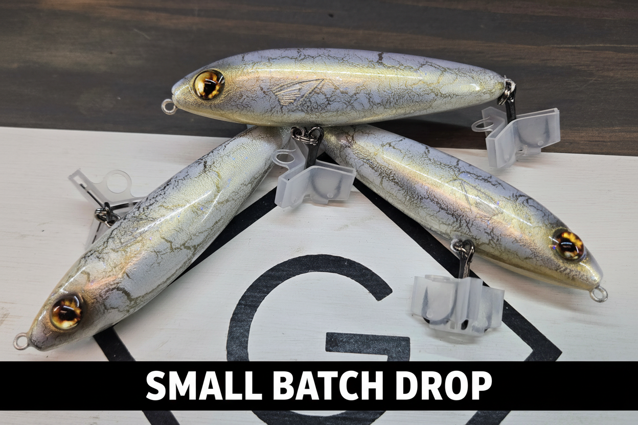 Walking Stick Golden Crackle overhead shot with Small Batch Drop banner